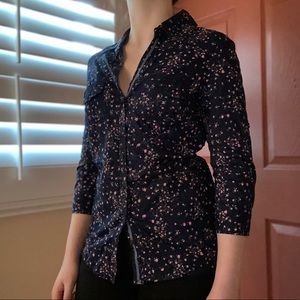 American Eagle Floral Button Down